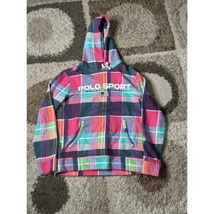 Polo Ralph Lauren Sport Prism Plaid Hoodie Medium NWT Rare Streetwear